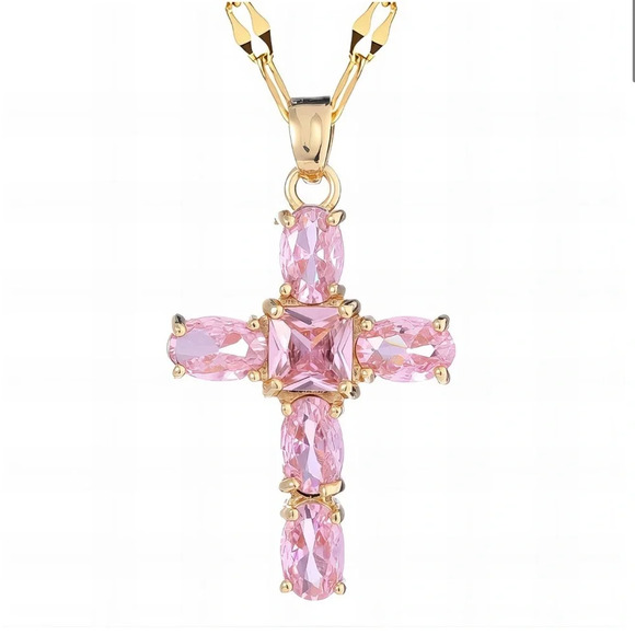18K GOLD PLATED "CROSSES" NECKLACE - Picture 1 of 3